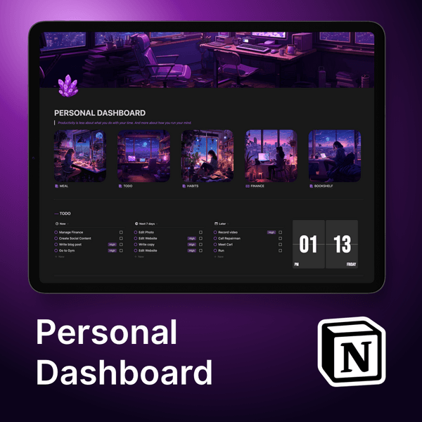 Notion Personal Dashboard